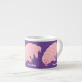 Tasse Expresso Caricature d'ours d'eau tardigrade rose mignon (Devant droit)