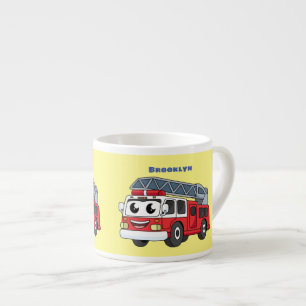 Tasse Expresso Caricature du moteur de feu joyeux