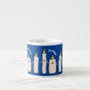 Tasse Expresso Caricature en trois chandelles mignonnes