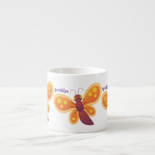 Tasse Expresso Caricature joli papillon orange