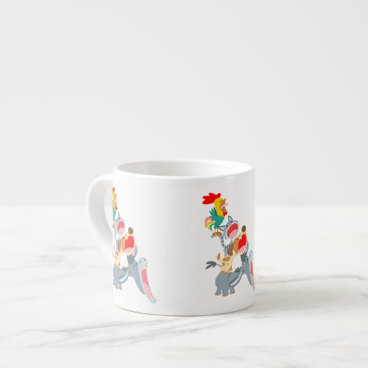 Tasse Expresso Caricature mignonne Bremen Town Musiciens Espresso (Devant gauche)