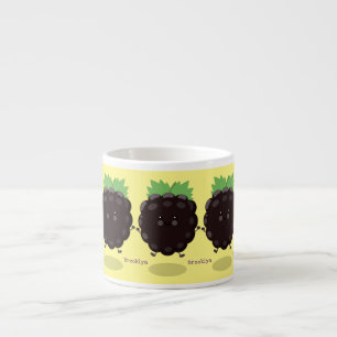 Tasse Expresso Caricature mignonne de mûre mauve de mûre mûre mau