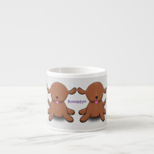 Tasse Expresso Caricature pour chien de chiot joyeux