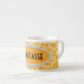 Tasse Expresso Carrelage jaune or et blanc (Devant droit)