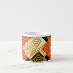 Tasse Expresso Carrés géométriques rétro : Motif Vintage.