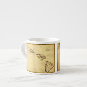 Tasse Expresso Carte 1837 - îles d'Hawaï de cru hawaïennes