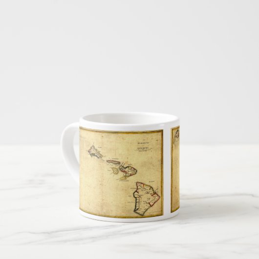 Tasse Expresso Carte 1837 - îles d'Hawaï de cru hawaïennes (Devant gauche)