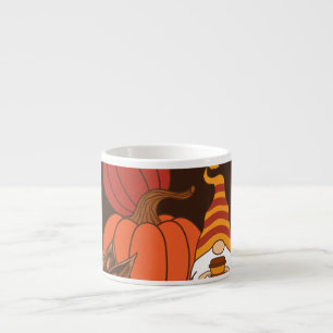 Tasse Expresso Carte Citrouille Gnome d'automne