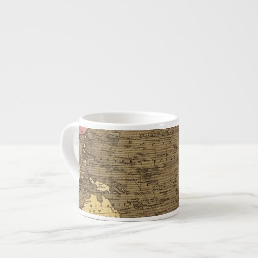 Tasse Expresso Carte d'atlas couleur de main d'Oceanica (Devant gauche)