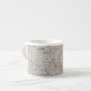 Tasse Expresso Carte de route de bicyclette du Wisconsin 4