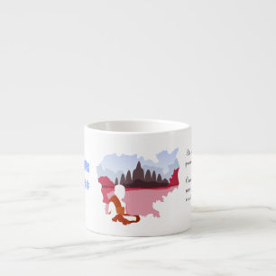 Tasse Expresso Carte des souvenirs du Cambodge avec le moine Pers