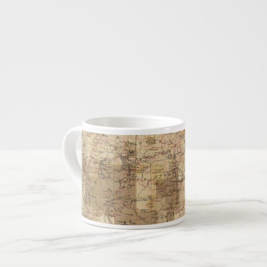 Tasse Expresso Carte du progrès 1878 des enquêtes géographiques 2 (Devant gauche)