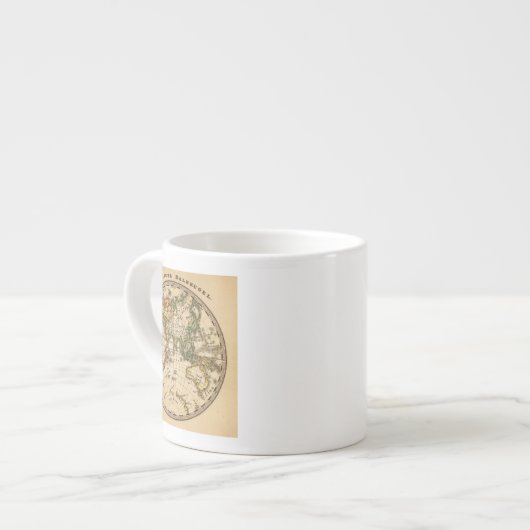 Tasse Expresso Carte gravée d'hémisphère oriental (Devant gauche)