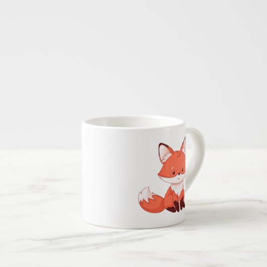 Tasse Expresso Carton mignon Renard rouge (Devant droit)