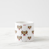 Tasse Expresso Cartoon de ski de Chouette (Devant)