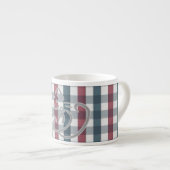Tasse Expresso Cat Kitty et Motif plaid (Devant droit)