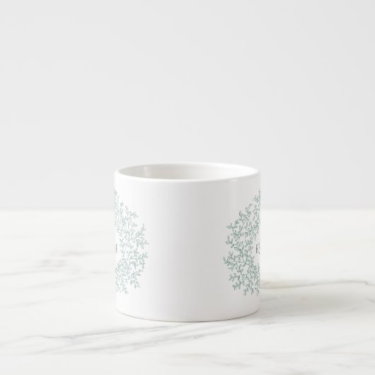 Tasse Expresso Cercle des monogrammes cadeaux mariages feuille (Devant)