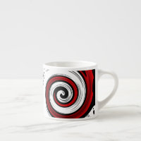 Cercle liquide torse moderne noir rouge blanc coul