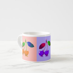 Tasse Expresso Cerises colorées - Pop Art