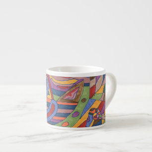 Tasse Expresso Cerveau d'oiseaux, abstrait original