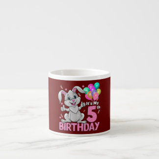 Tasse Expresso C'est mon 5ème anniversaire Lapin 5ème anniversair