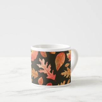 Tasse Expresso Chaleureux Golden Fall Feuilles Thanksgiving Saiso