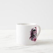 Tasse Expresso Chat astronaute à l'aquarelle rouge (Devant droit)