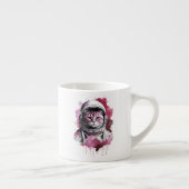 Tasse Expresso Chat astronaute à l'aquarelle rouge (Droite)