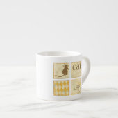Tasse Expresso Chat Brown et oiseau jaune par Chariklia Zarris (Devant droit)