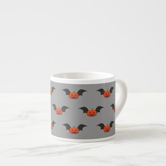 Tasse Expresso Chat Citrouille d'Halloween (Devant droit)