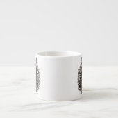 Tasse Expresso Chat de sorcière Halloween Déplaisant Portrait mig (Devant)