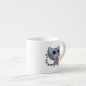 Tasse Expresso Chat et fleurs mignons de Kitty (Devant droit)