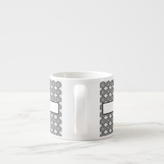 Tasse Expresso Chat et fleurs noir de la dame du chef #2 (Dos)