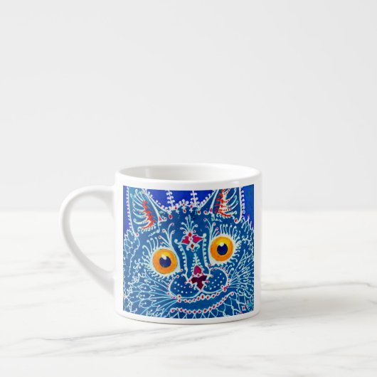 Tasse Expresso Chat gothique bleu (Gauche)