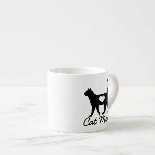 Tasse Expresso Chat moderne Silhouette Chat Maman (Devant droit)