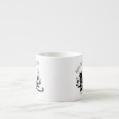 Tasse Expresso Chat noir avec des fleurs et expression portugaise (Devant)