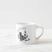 Tasse Expresso Chat noir avec des fleurs et expression portugaise (Droite)