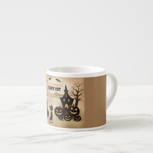 Tasse Expresso Chat noir par thu Manor hanté (Devant droit)