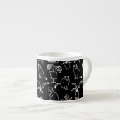 Tasse Expresso Chats blancs en noir (Devant droit)