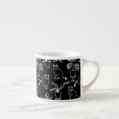 Tasse Expresso Chats blancs en noir (Droite)