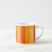 Tasse Expresso Chaud Patiné Orange Rouge rayures Monogramme (Droite)