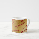 Tasse Expresso Chaussure de Noël rouge sur or (Devant droit)