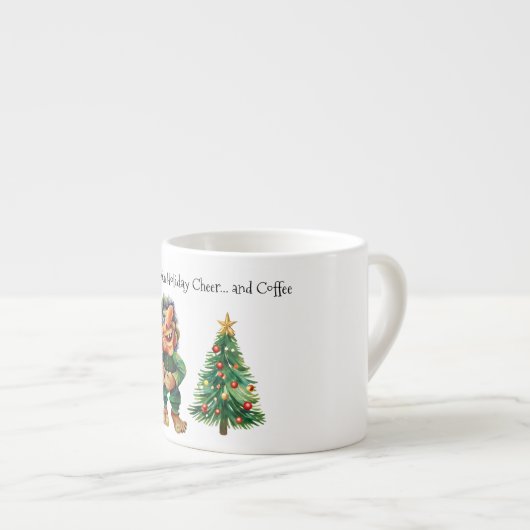 Tasse Expresso Cheeky Christmas Troll et Tree Delight (Devant droit)