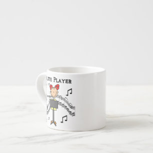 Tasse Expresso Chemise Fille à Figure Bâton Jouant de la Flûte et