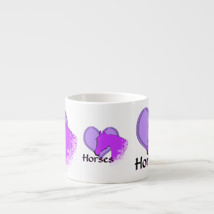 Tasse Expresso Chevaux de coeur III (violet)