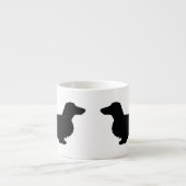 Tasse Expresso Cheveux longs Dachshund - Silhouette 1 (Devant)