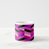 Tasse Expresso Chevron/Herringbone abstrait | Violets et Violet (Devant)