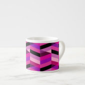 Tasse Expresso Chevron/Herringbone abstrait | Violets et Violet (Devant droit)