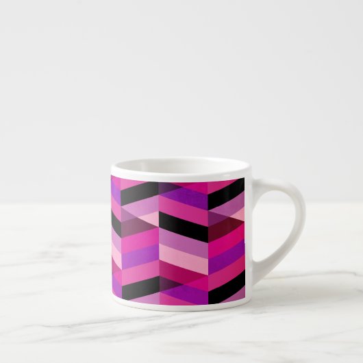 Tasse Expresso Chevron/Herringbone abstrait | Violets et Violet (Droite)