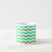Tasse Expresso Chevron vert frais tendance et moderne (Devant)